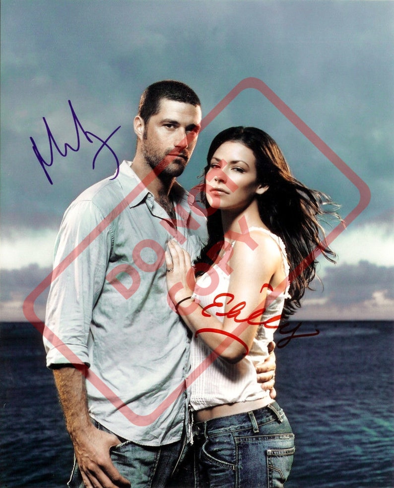 LOST TV Show Evangeline Lilly Matthew Fox 8.5x11 Autographed Signed Reprint Photo Poster painting