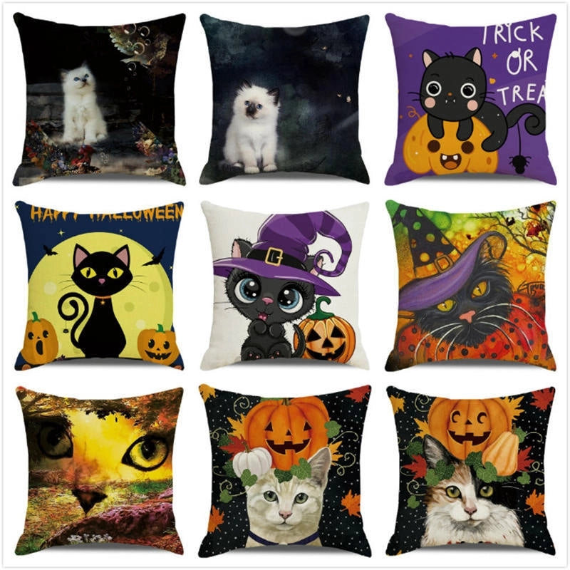 Halloween Cartoon Style Letter Dog Cat PP Cotton Couch & Sofa Decor