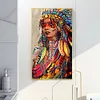 DIY Round Diamond Painting Aboriginal Women Rhinestone Home Decor Mosaic