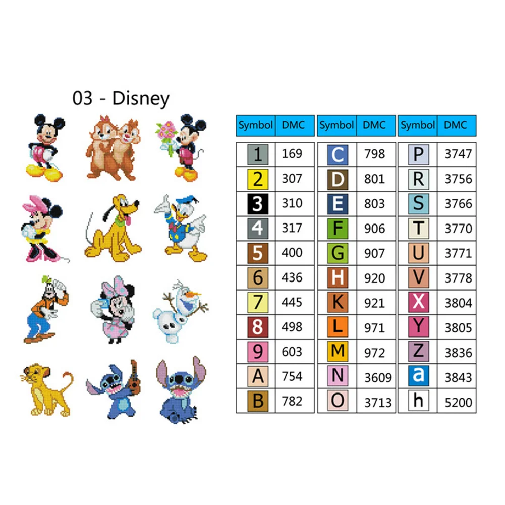 12pcs/a set 5D DIY Mickey Mini Square Diamond Painting for Desktop Decor No Frame(15*18cm)