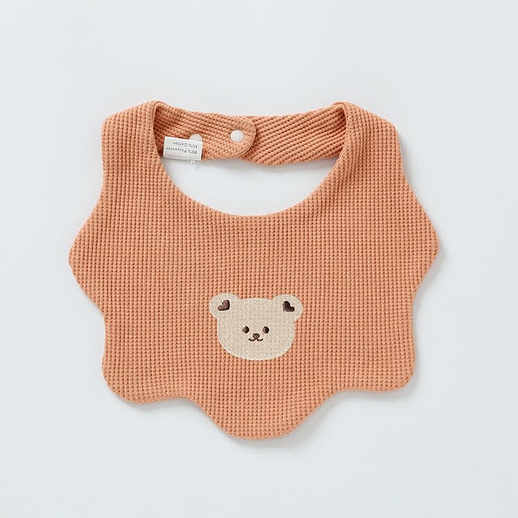 Baby Embroidered Bear Absorbent Bib 1 Piece