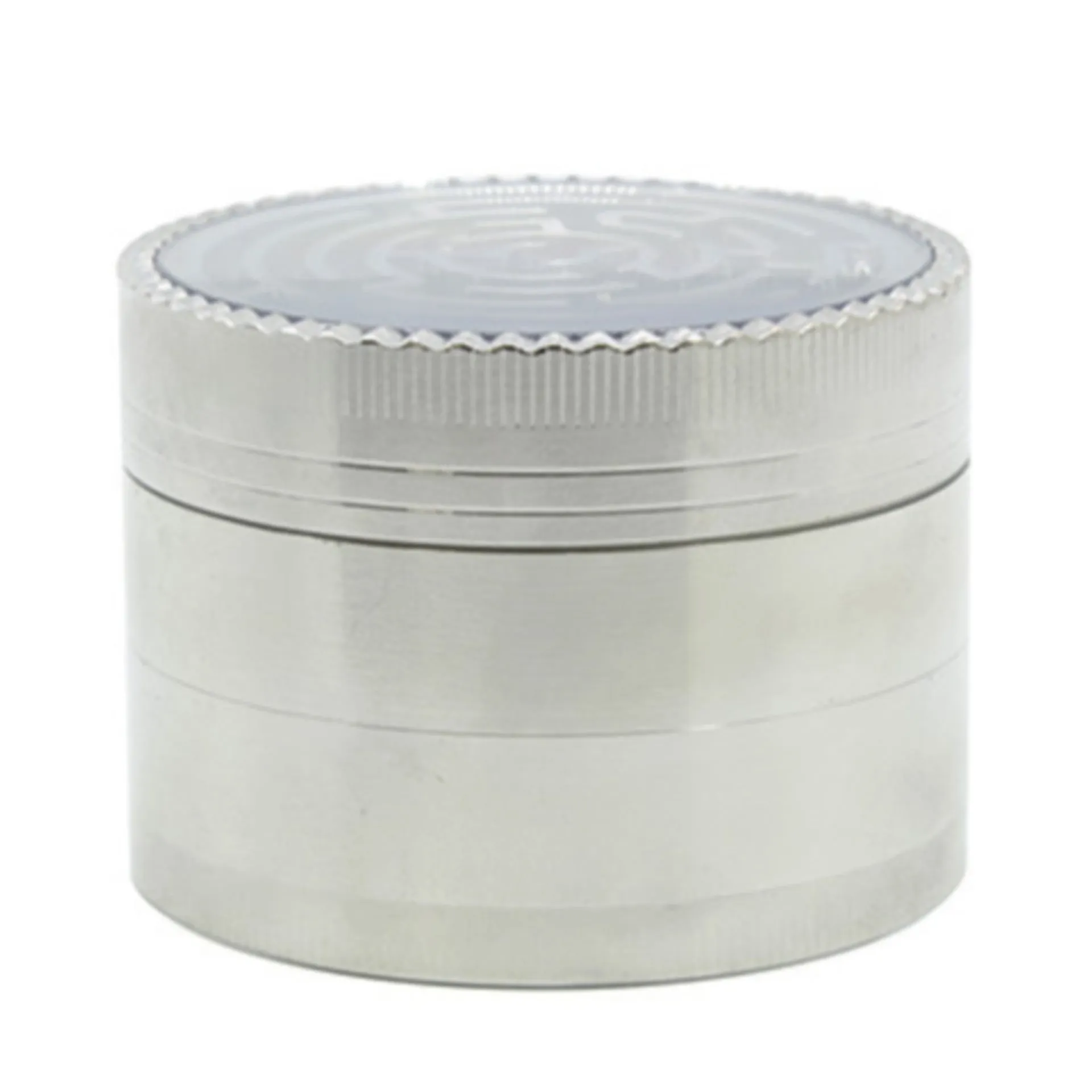 63MM Zinc Alloy Four-Layer Labyrinth Smoke Grinder-Silver