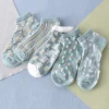 Summer Light Green Floral Women Short Socks 10 Pairs
