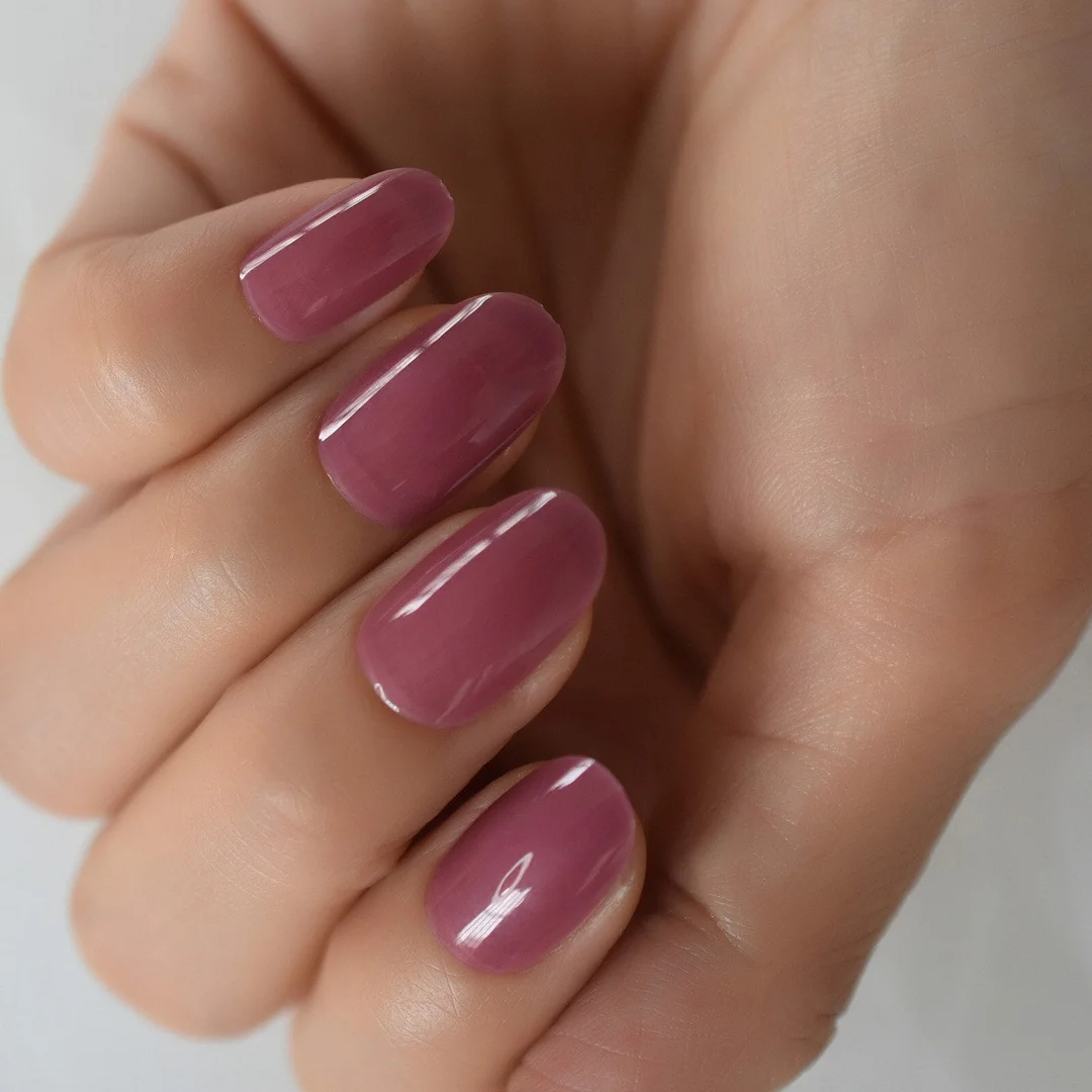 Dark Purple Color Almond Nail Tips 2021 Full Cover Fingernails Medium Charms Grapes False Nails Art Fake Gels Nails IMABC 24Pcs-Nail Inspo