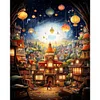 Diamond Painting -DIY Round Partial AB Drill Cartoon Town(45x55cm)