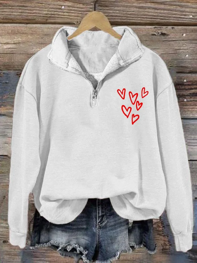 Women's Valentine's Day Zip-Up Sweatshirt