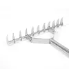 Thatch Rakes for Lawns 15.4 Inch Wide Lawn Rake for Leaves and Grass with Long Handle & 11 Curved Tines for Garden Yard Soil Loosening Grass Cleaning