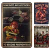 3PCS Just Born With Fire Trucks In Their Souls - Metal Tin Signs Set(8*12Inch/12*16Inch) - Garage&Transport