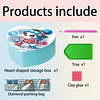 Snowman DIY Diamond Painting Heart-Shaped Jewelry Box Decorative Storage Case