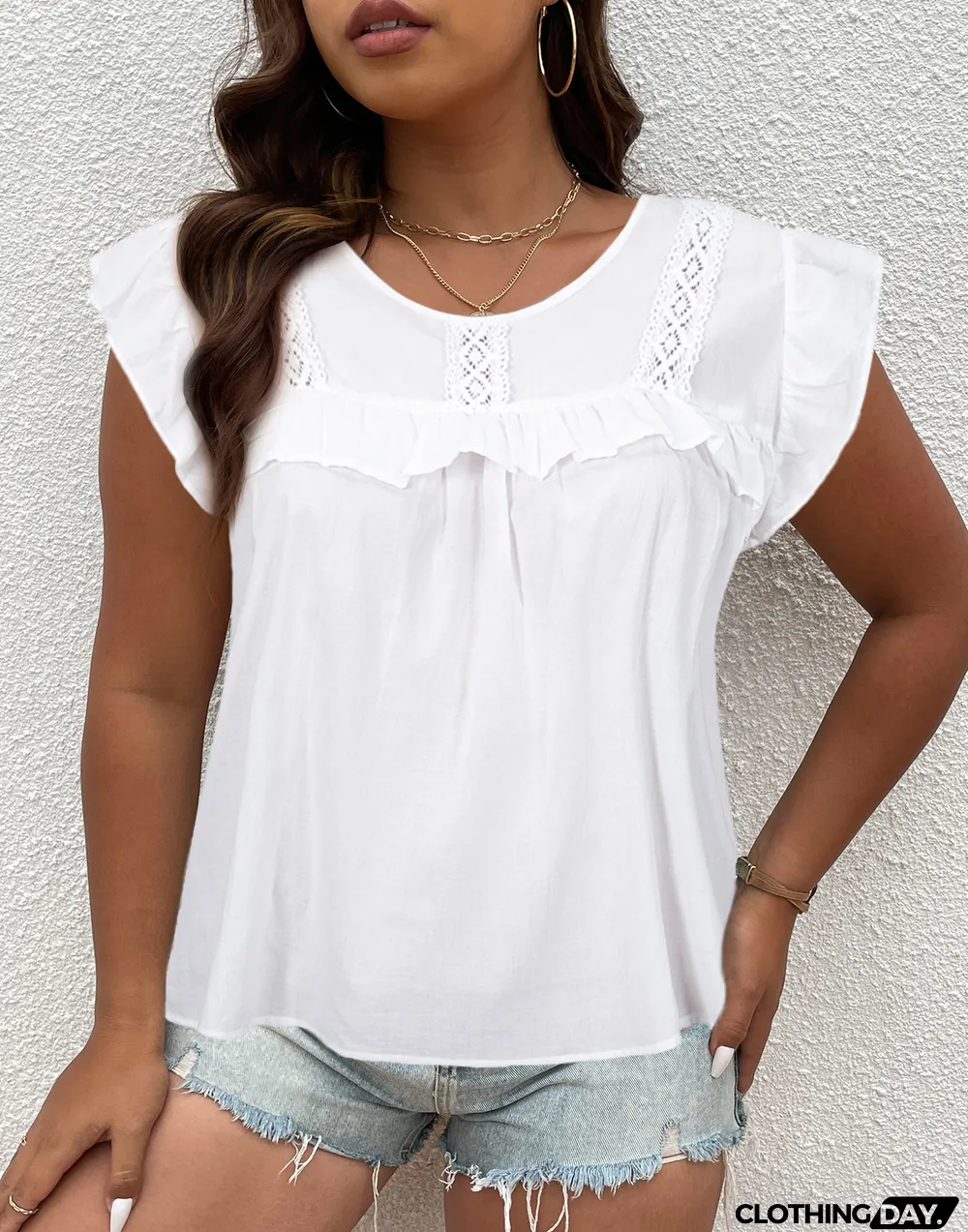 Plus Size Women's Summer White Shirt