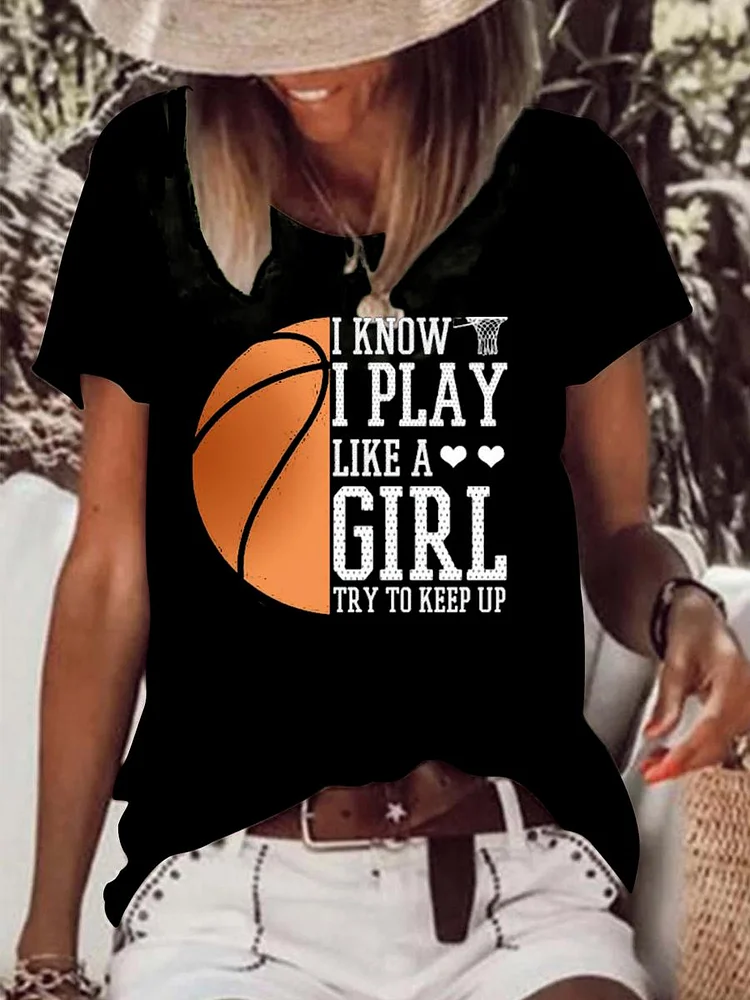 Girls basketball Raw Hem Tee-Annaletters