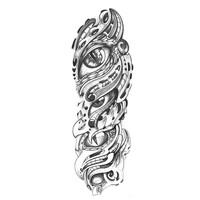 Waterproof Large Arm Temporary Tatoo Sticker Supernatural Fake Animal Stickers For Men Body Art Temporary Tattoo Skeleton Hand