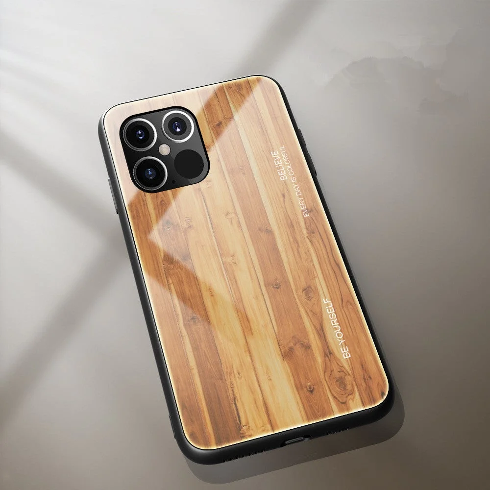 Wood Grain Glass Phone Case
