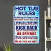 Hot Tub Rules - Vintage Metal Signs - 20*30cm - Warning