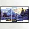 (Grande Taille) 5pcs Montagne de neige - Complète Rond Peinture au Diamant  95x45cm
