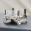 Mini Glass Observation Stand Portable Folding Outdoor Wood Stove Incense Burner