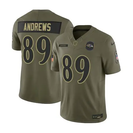 Youth's Baltimore Ravens #89 Mark Andrews  Olive 2025 Salute to Service Retired Limited Jersey