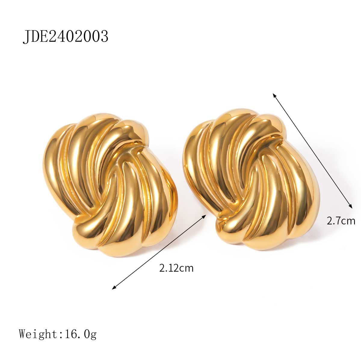 Jie Ding Stainless Steel Geometric Earrings Niche Ins Earrings Titanium Steel Earrings Earrings