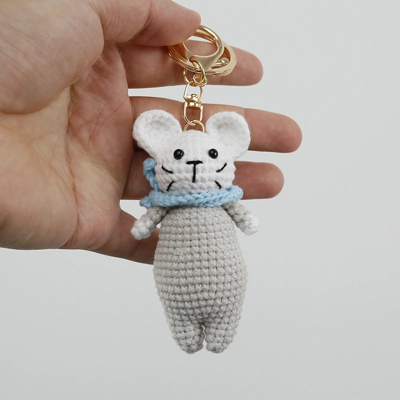 Cute Animal Yarn Knitting Keychain