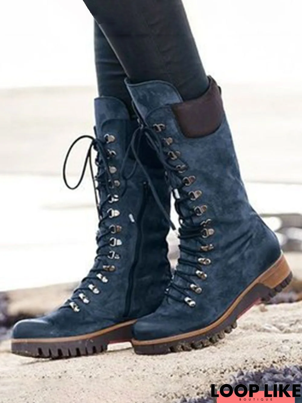 Retro Suede Zipper Martin Combat Boots