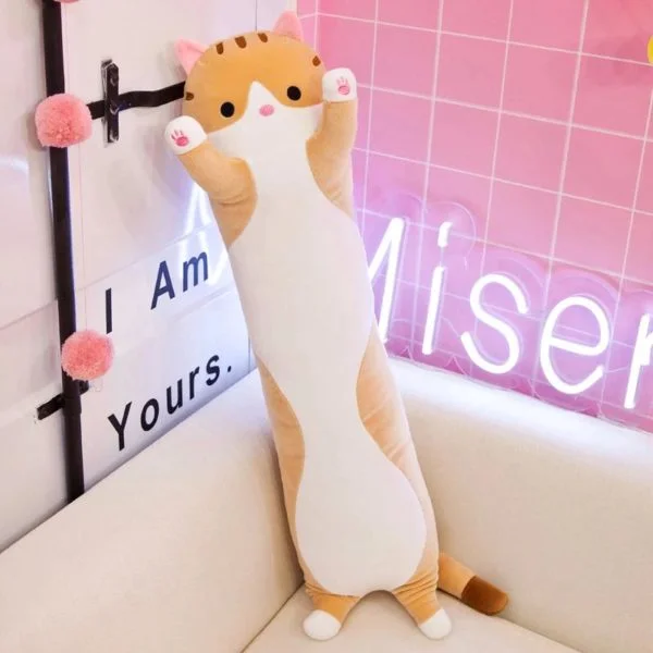 Cute Cat Long Plush Pillow