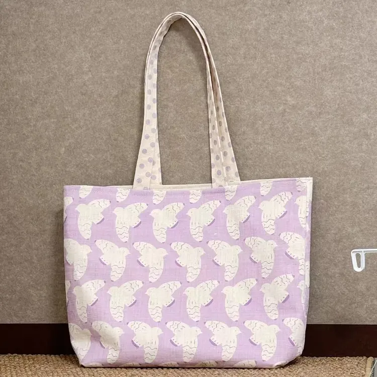 Light purple canvas tote bag