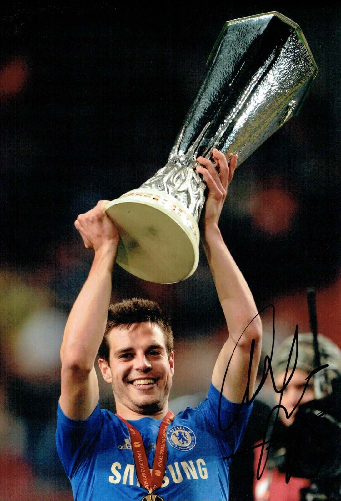 Cesar AZPILICUETA Signed Autograph 12x8 Photo Poster painting AFTAL COA Chelsea Europa League