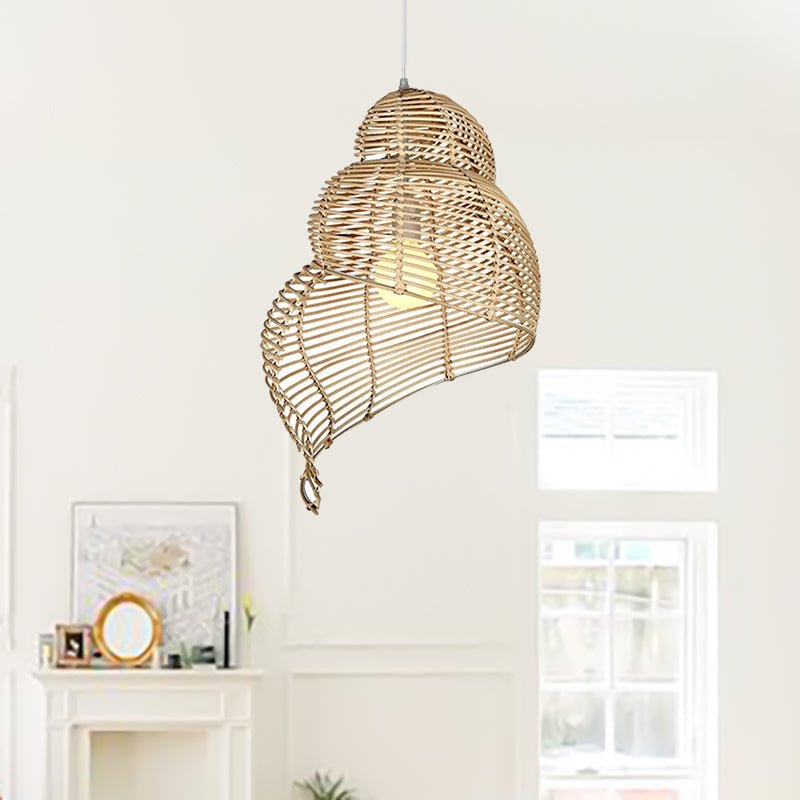 Conch Wicker Rattan Light Ceiling Lampshade For Living Room