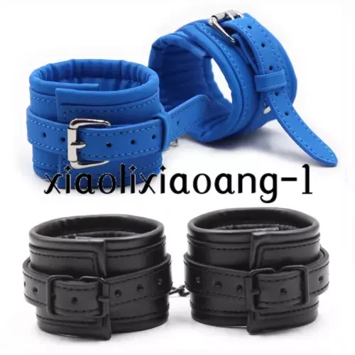 pornhint Pornhint PU Leather Slaver Handcuffs Wrist Ankle Cuffs Detachable Chain Restraint Kit Libido