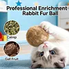 Rabbit Fur Ball Cat Toy 3.15in Plush Fuzzy Artificial Balls for Kitten Pet Gifts