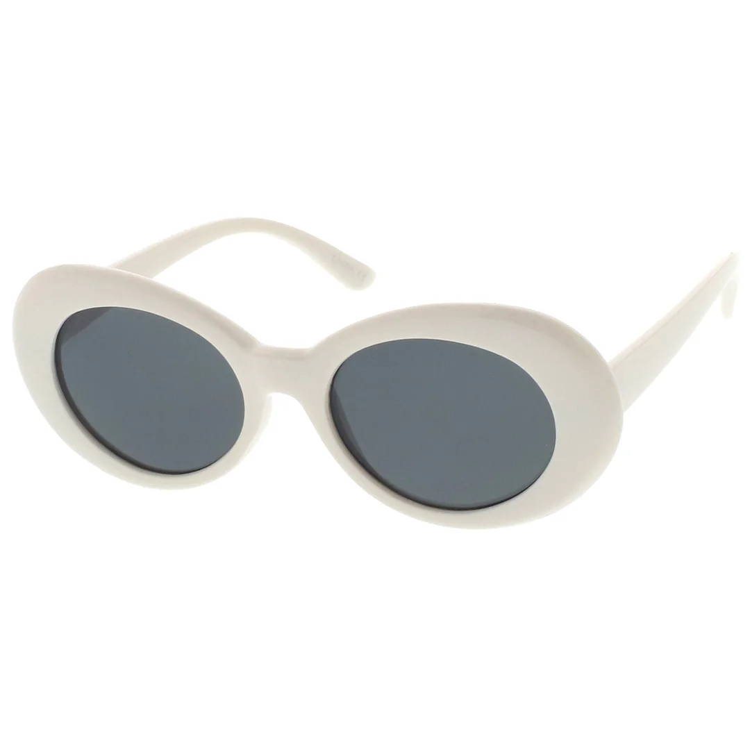 Retro Oval glasses With Tapered Arms Neutral Colored Round Lens  51mm