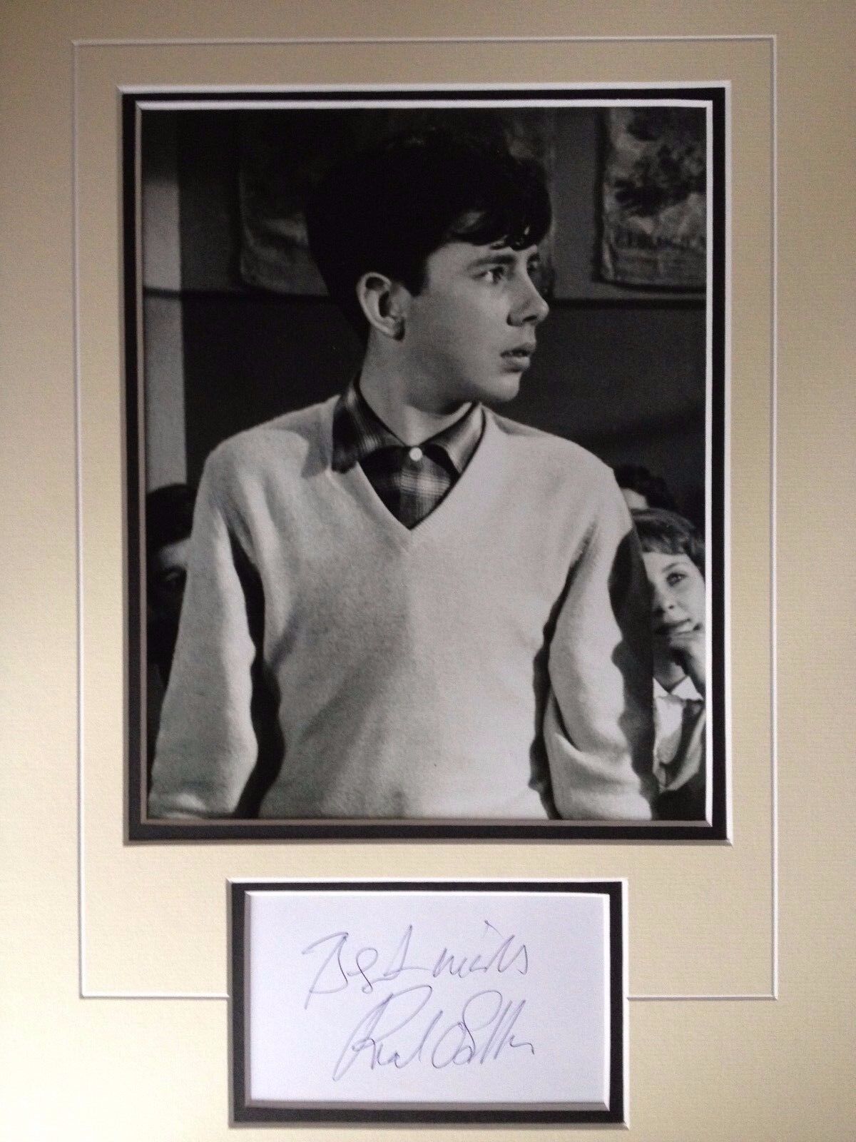 RICHARD O'SULLIVAN - GREAT BRITISH ACTOR - SIGNED YOUNG B/W Photo Poster painting DISPLAY