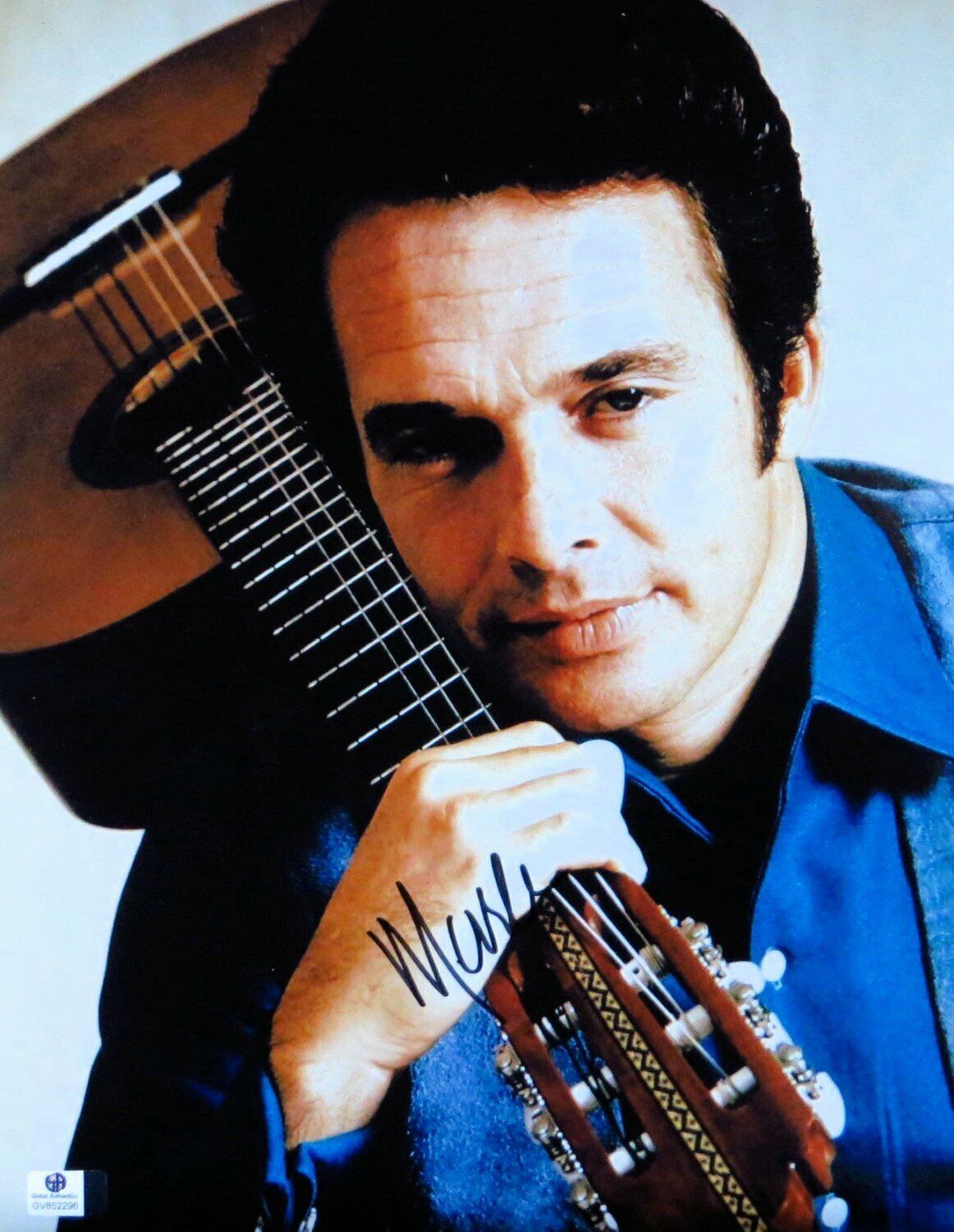 Merle Haggard Signed Autographed 11X14 Photo Poster painting Legend w/Guitar Deceased GV852296