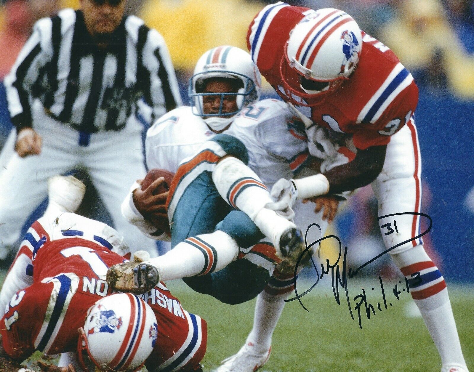 Autographed FRED MARION New England Patriots 8x10 Photo Poster painting w/ COA