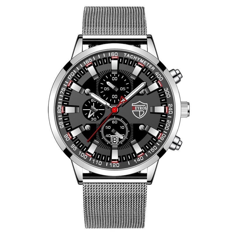 Retro Geometric Single Folding Buckle Quartz Men’s Watches