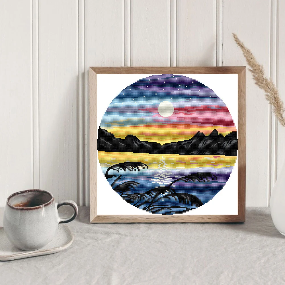 14CT Partial Printed Cross Stitch - Sunset(31*31cm)