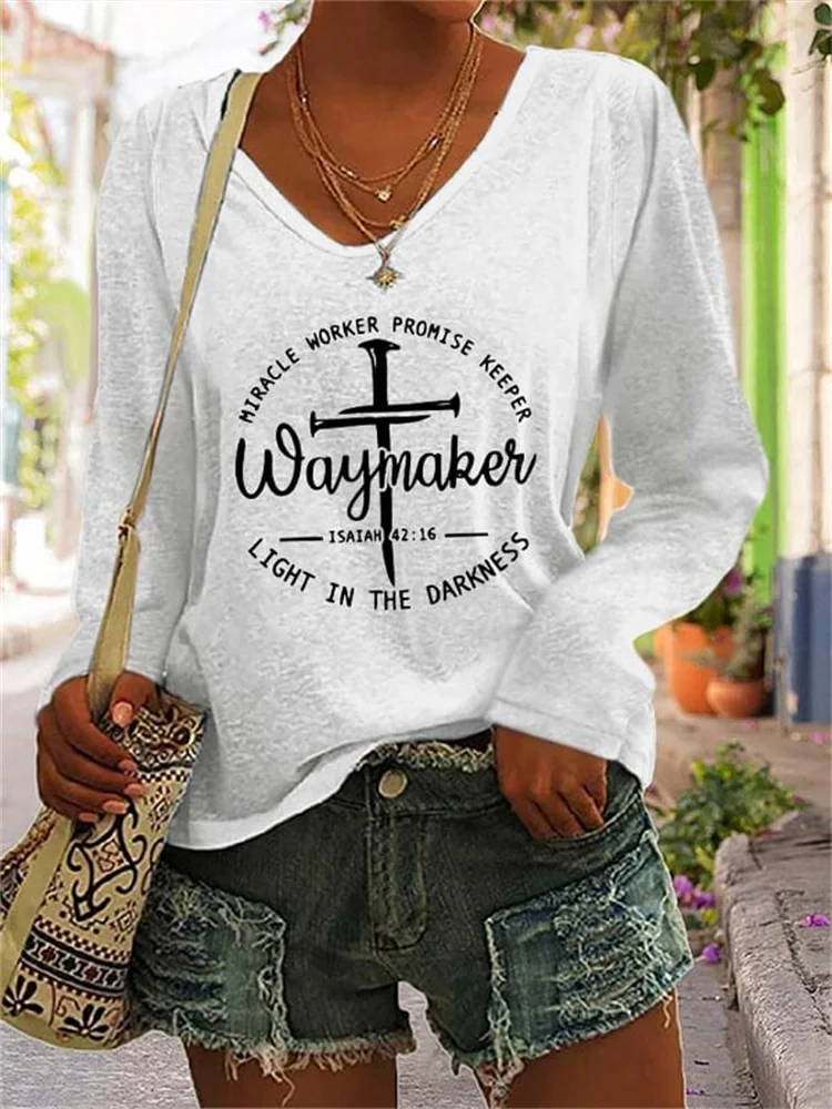 Wearshes Way Maker Light In The Darkness Print T Shirt