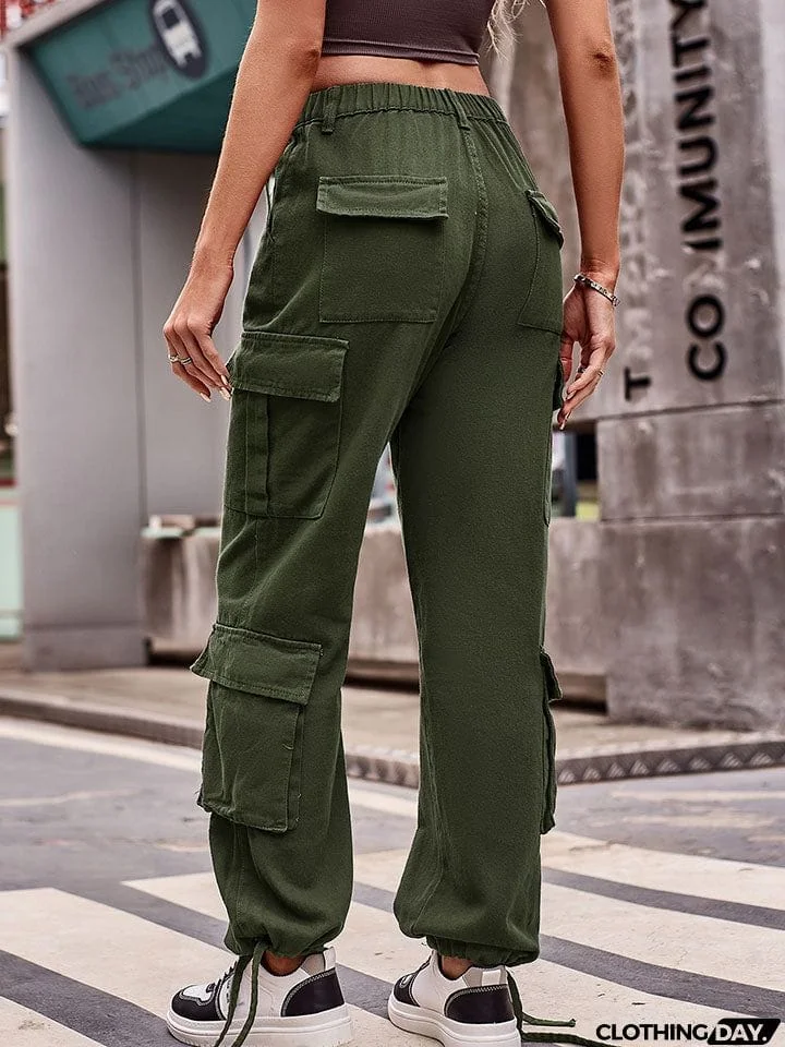 Elastic Waist Cargo Jeans