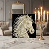 DIY Pearl Painting Horse for Home Wall Decor with Frame(30x30cm)