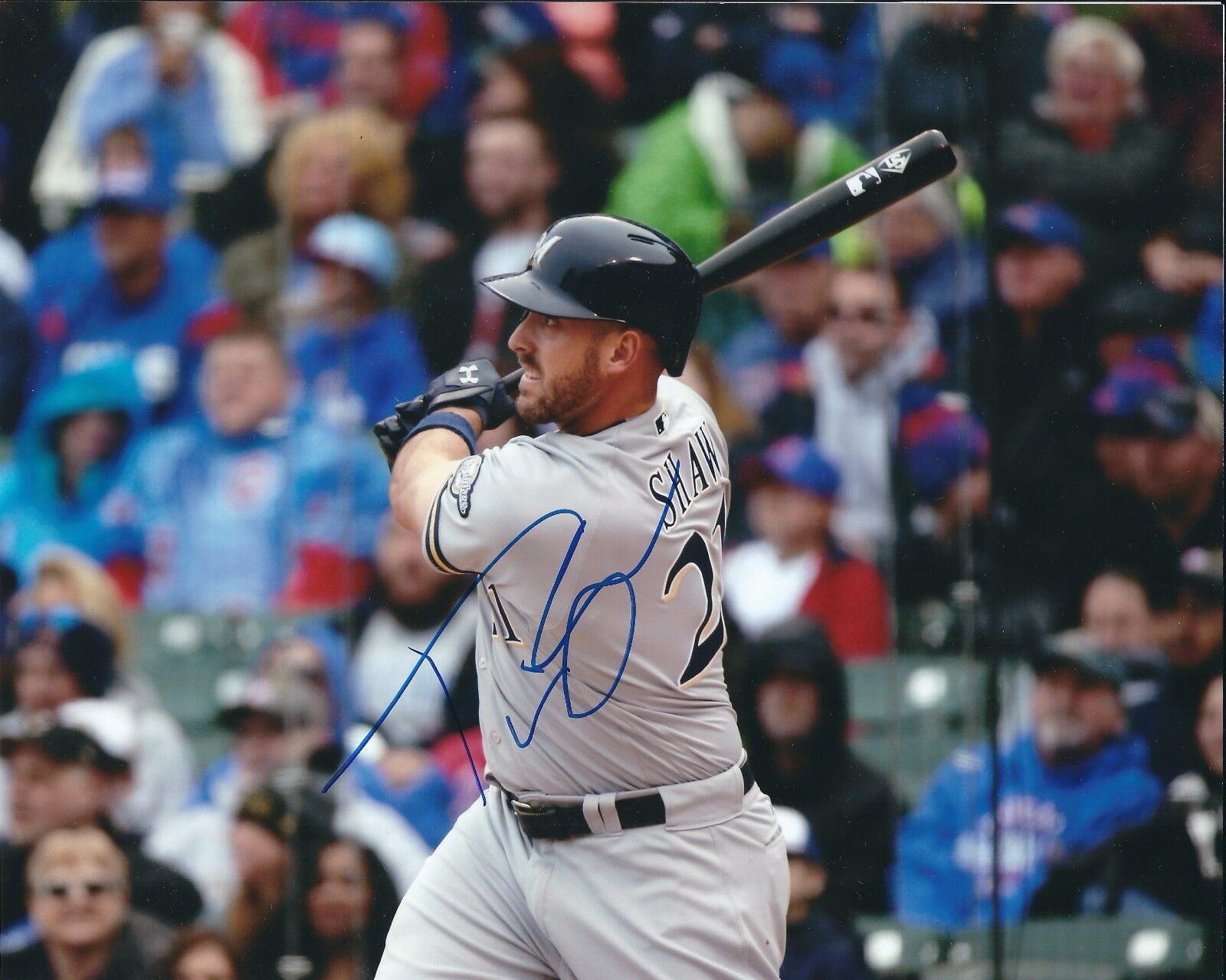 Signed 8x10 TRAVIS SHAW Milwaukee Brewers Autographed Photo Poster painting - COA