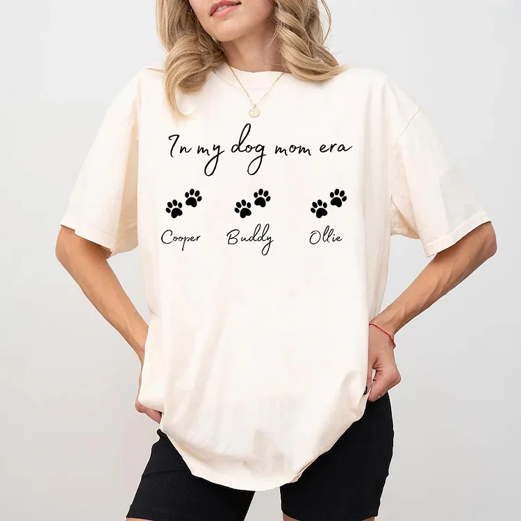 In My Dog Mom Era Custom Dog Mom Sweatshirt T-shirt Hoodie with Pet Names, Mother’s Day Gift