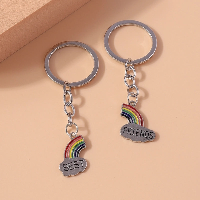 Casual Minimalist Commute Letter Rainbow Alloy Keychain