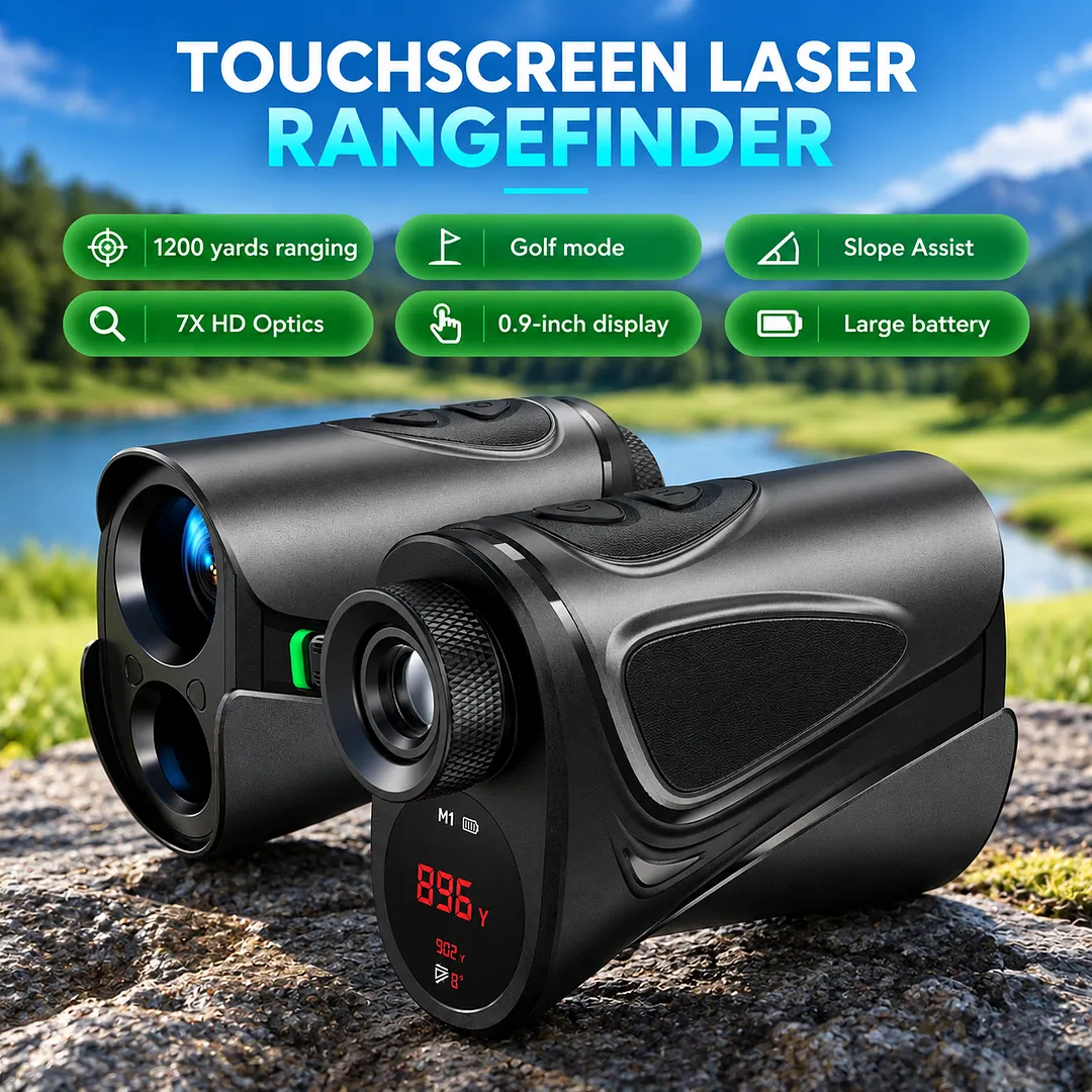 BEBANG Golf Rangefinder with Slope On/Off, 1200 Yards 7X Magnification, 1000mAh Rechargeable Golf Rangefinder for Golfing, Magnetic Mount, Flag Lock Vibration