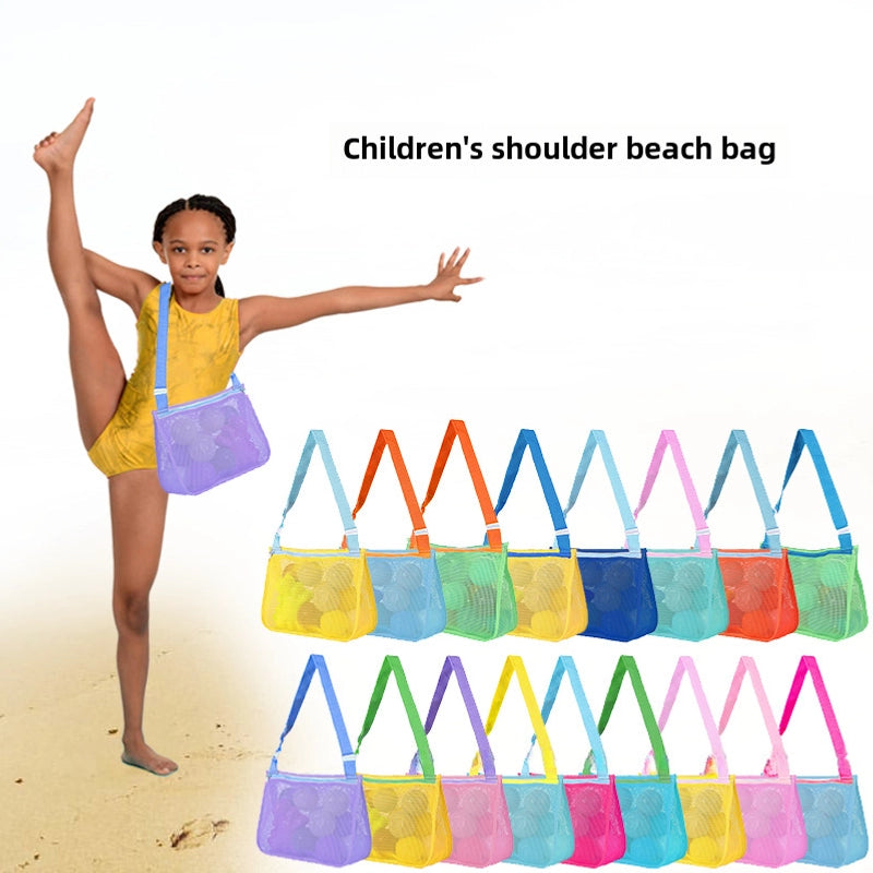 New Color Matching Children's Toy Bag Shell Storage Bag Travel Beach Bag Hollow Transparent Beach Bag