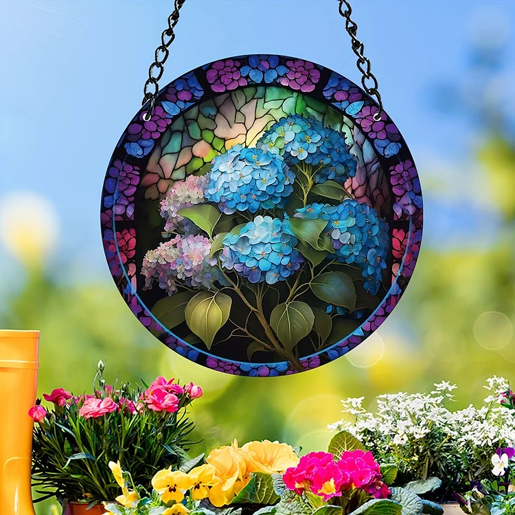 Hydrangea - Suncatcher Hanging Ornament WH016