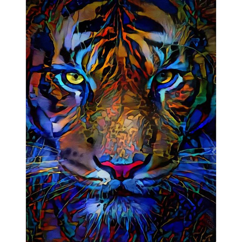 

30x40cm Round Drill Diamond Painting-Splicing Tiger, 501 Original