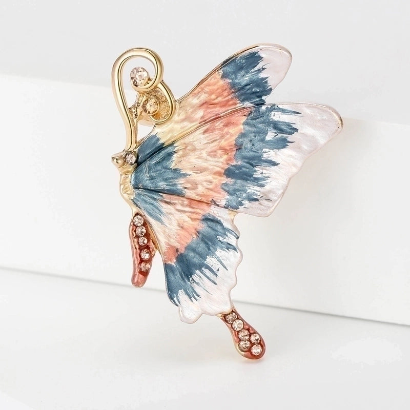Minimalist Pin Butterfly Alloy Inlay Zircon Women’s Brooches