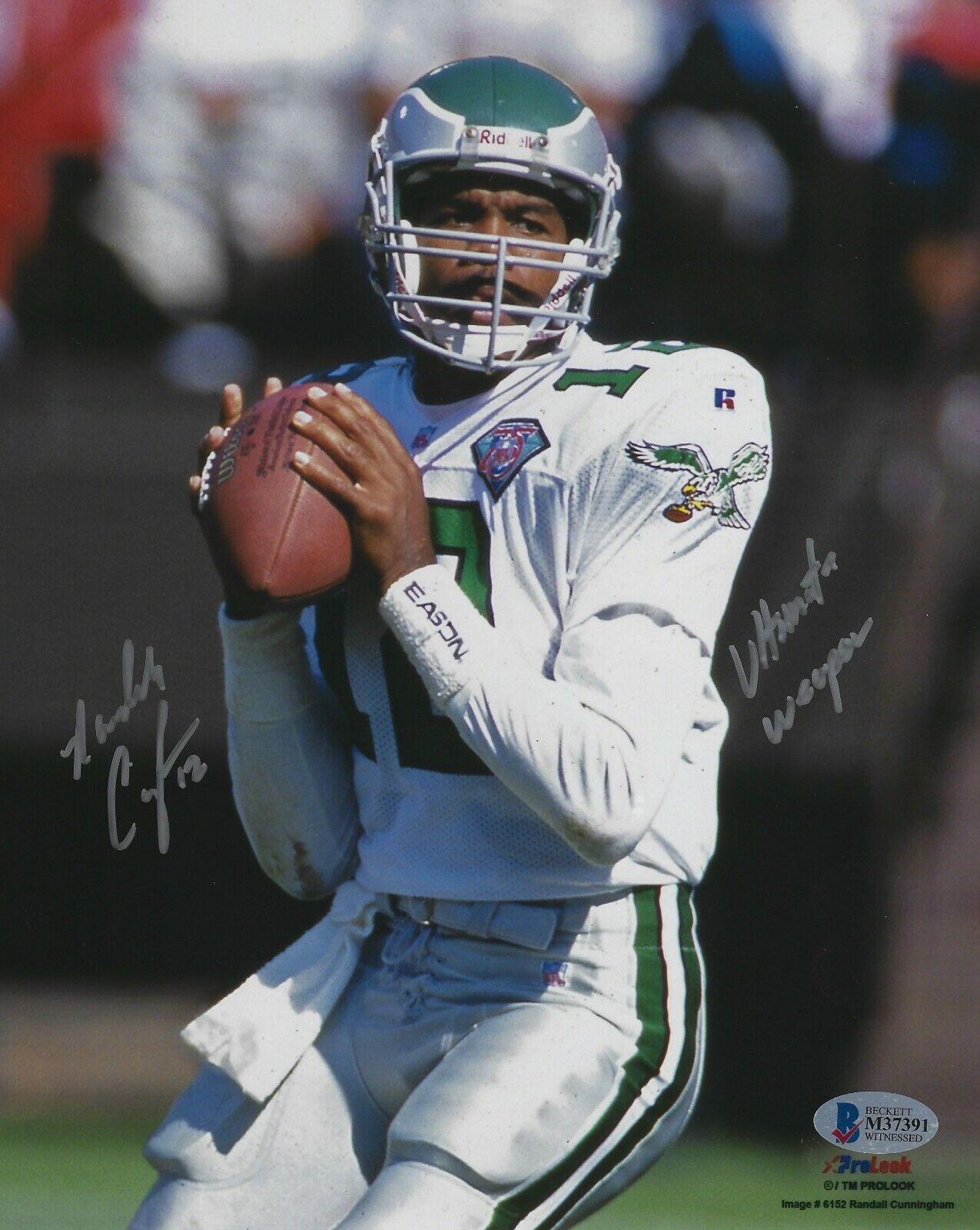 Randall Cunningham Signed Eagles Football 8x10 Photo Poster painting BAS Beckett COA Autograph 1