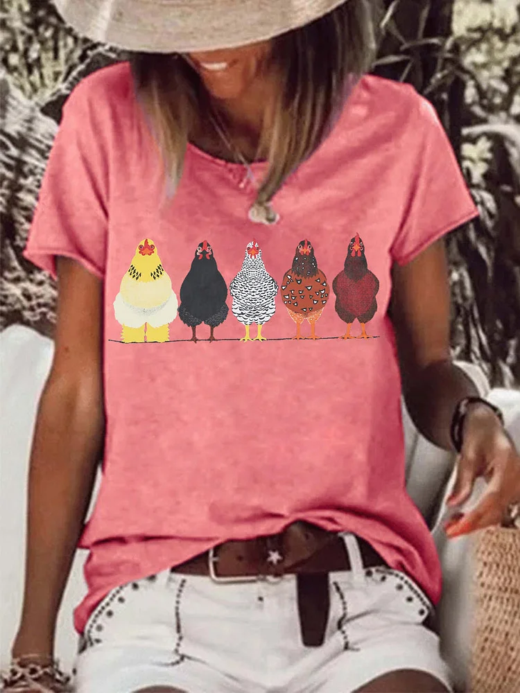 Farm chicken Hem Tee -03951