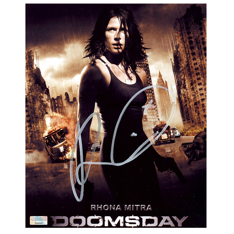 Rhona Mitra Autographed Doomsday Advance 8x10 Photo Poster painting